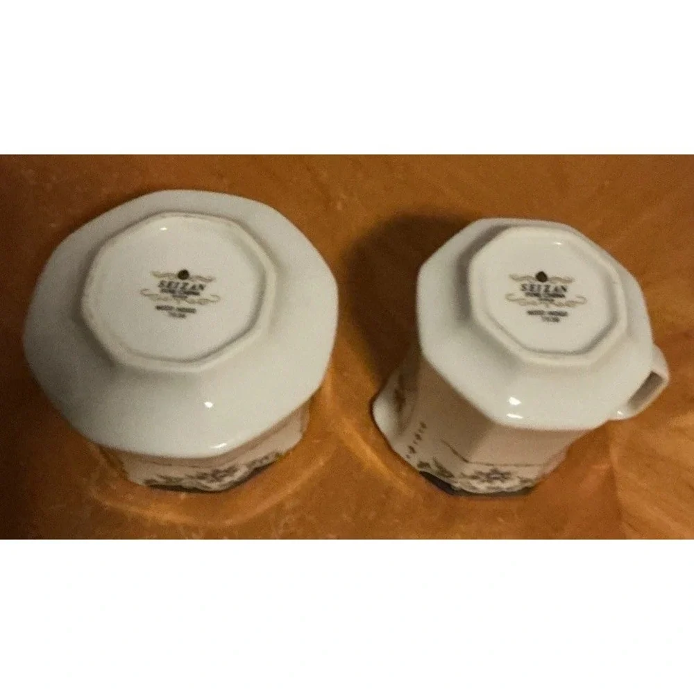 Seizing Fine China Mood‎ Indigo 7936 Cream And Sugar Bowls, Retired